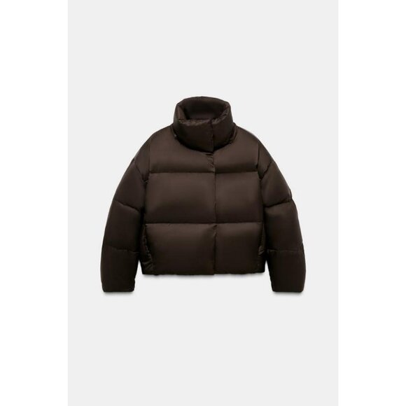 ZARA WATER REPELLENT WINDPROOF DOWN PUFFER COAT WITH HOODIE - Picture 9 of 11